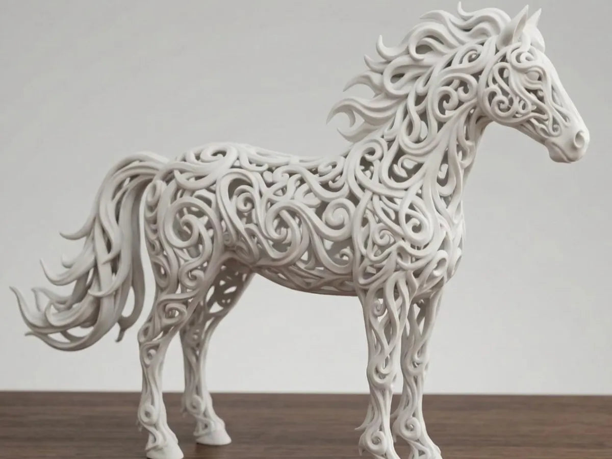 Figura de caballo al galope impresa en 3D