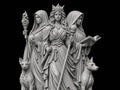 Figura de Hécate de triple rostro con detalles rituales, impresa en 3D